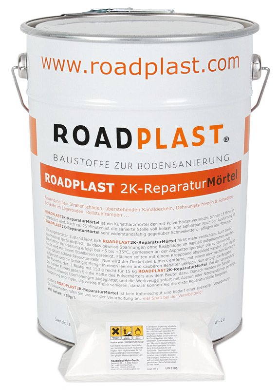 RoadPlast Eimer mit 2K-ReparaturMörtel